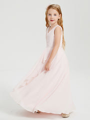 Boho Long Chiffon Bridesmaid Gown Blushing Pink