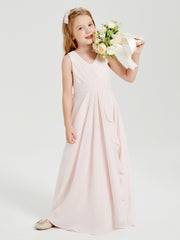 Boho Long Chiffon Bridesmaid Gown Blushing Pink