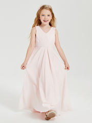 Boho Long Chiffon Bridesmaid Gown Blushing Pink