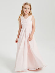 Boho Long Chiffon Bridesmaid Gown Blushing Pink