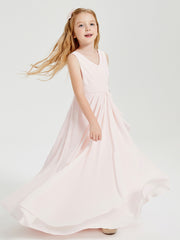 Boho Long Chiffon Bridesmaid Gown Blushing Pink