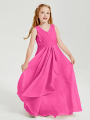 Boho Long Chiffon Bridesmaid Gown Azalea