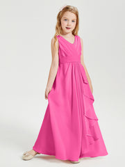 Boho Long Chiffon Bridesmaid Gown Azalea