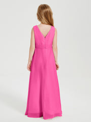 Boho Long Chiffon Bridesmaid Gown Azalea