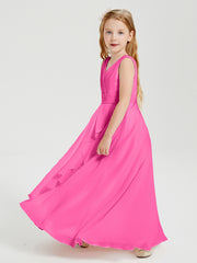 Boho Long Chiffon Bridesmaid Gown Azalea