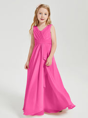 Boho Long Chiffon Bridesmaid Gown Azalea