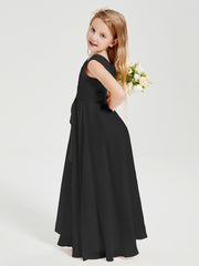 Boho Long Chiffon Bridesmaid Gown Black