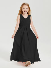 Boho Long Chiffon Bridesmaid Gown Black