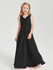Boho Long Chiffon Bridesmaid Gown Black