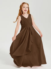 Boho Long Chiffon Bridesmaid Gown Brown