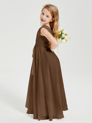 Boho Long Chiffon Bridesmaid Gown Brown