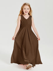 Boho Long Chiffon Bridesmaid Gown Brown