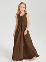 Boho Long Chiffon Bridesmaid Gown Brown