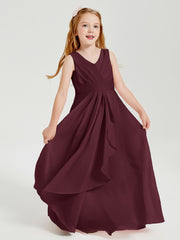 Boho Long Chiffon Bridesmaid Gown Cabernet