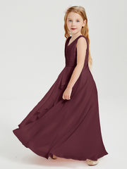 Boho Long Chiffon Bridesmaid Gown Cabernet