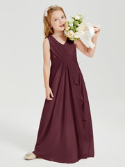 Boho Long Chiffon Bridesmaid Gown Cabernet