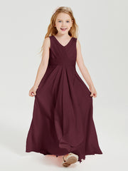 Boho Long Chiffon Bridesmaid Gown Cabernet