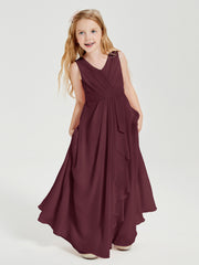 Boho Long Chiffon Bridesmaid Gown Cabernet
