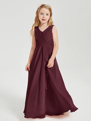 Boho Long Chiffon Bridesmaid Gown Cabernet