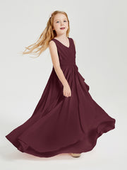 Boho Long Chiffon Bridesmaid Gown Cabernet