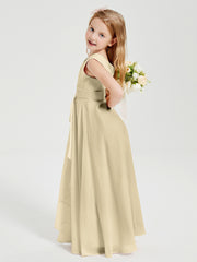 Boho Long Chiffon Bridesmaid Gown Champagne