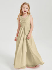 Boho Long Chiffon Bridesmaid Gown Champagne