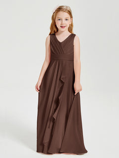 Boho Long Chiffon Bridesmaid Gown Chocolate