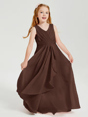 Boho Long Chiffon Bridesmaid Gown Chocolate