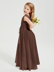 Boho Long Chiffon Bridesmaid Gown Chocolate