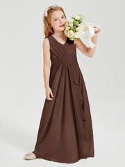 Boho Long Chiffon Bridesmaid Gown Chocolate