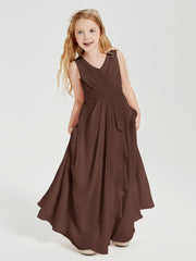 Boho Long Chiffon Bridesmaid Gown Chocolate