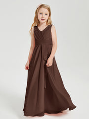 Boho Long Chiffon Bridesmaid Gown Chocolate