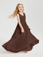 Boho Long Chiffon Bridesmaid Gown Chocolate