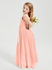 Boho Long Chiffon Bridesmaid Gown Coral