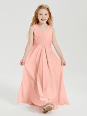 Boho Long Chiffon Bridesmaid Gown Coral