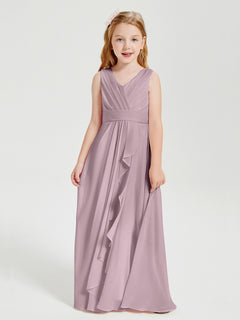 Boho Long Chiffon Bridesmaid Gown Dusk