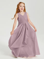 Boho Long Chiffon Bridesmaid Gown Dusk