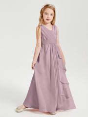 Boho Long Chiffon Bridesmaid Gown Dusk
