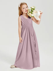 Boho Long Chiffon Bridesmaid Gown Dusk