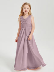 Boho Long Chiffon Bridesmaid Gown Dusk