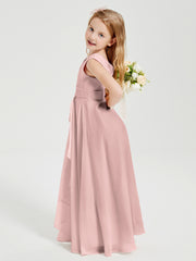 Boho Long Chiffon Bridesmaid Gown Dusty Rose