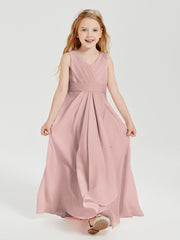 Boho Long Chiffon Bridesmaid Gown Dusty Rose