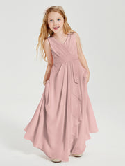 Boho Long Chiffon Bridesmaid Gown Dusty Rose