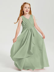 Boho Long Chiffon Bridesmaid Gown Dusty Sage