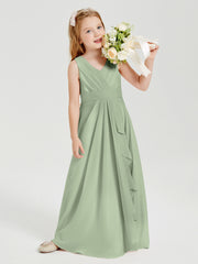 Boho Long Chiffon Bridesmaid Gown Dusty Sage
