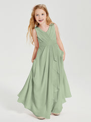 Boho Long Chiffon Bridesmaid Gown Dusty Sage