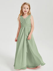 Boho Long Chiffon Bridesmaid Gown Dusty Sage