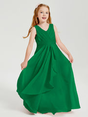 Boho Long Chiffon Bridesmaid Gown Emerald