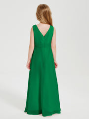 Boho Long Chiffon Bridesmaid Gown Emerald