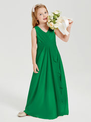 Boho Long Chiffon Bridesmaid Gown Emerald